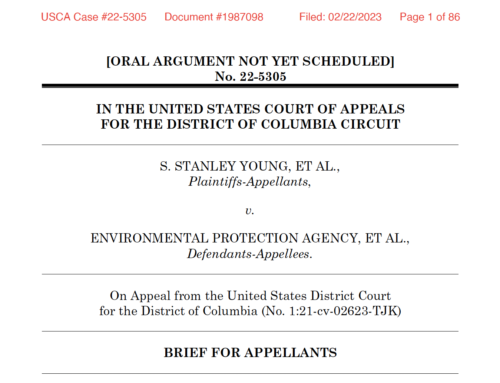 Appellant brief filed in Young v. EPA